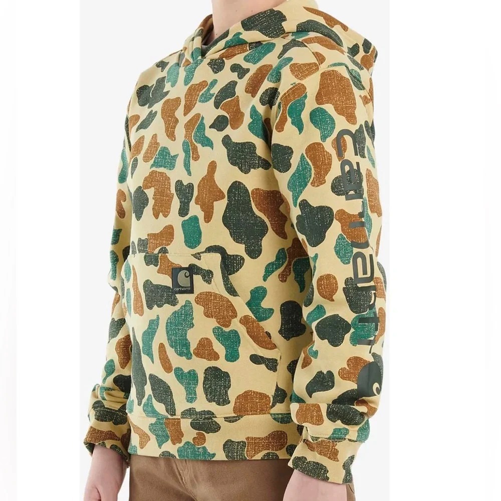 Carhartt Youth Boys Size Large 14/16 Camo Hooded Sweatshirt Camouflage Hoodie